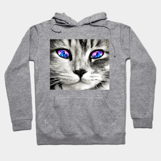 Galaxy Cat Eyes Hoodie by julieerindesigns